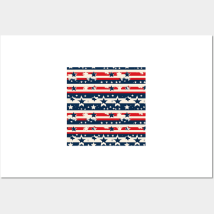 Patriotic 4th of July Pattern 16 Posters and Art